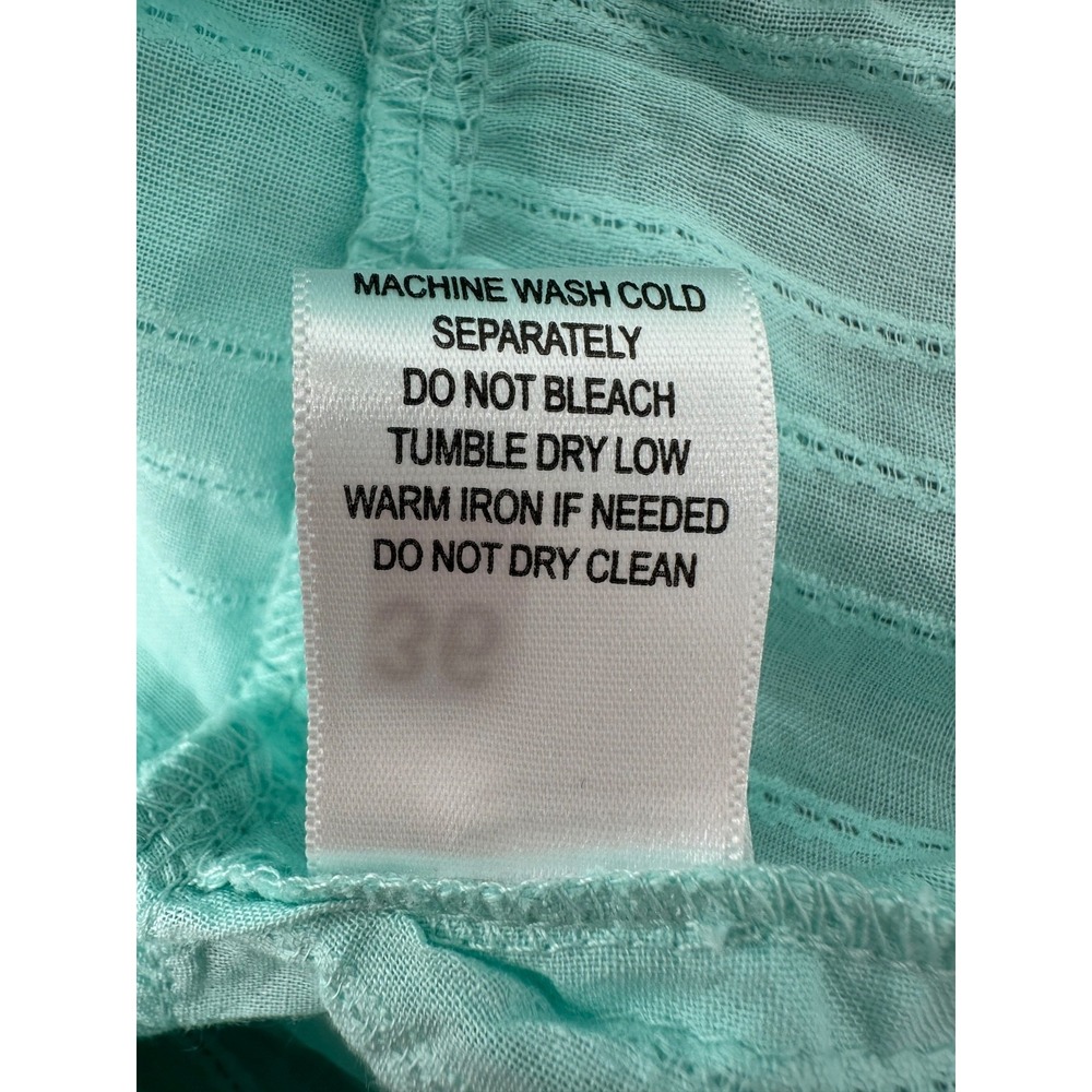 Kaktus Cotton Peplum Top Turquoise Blue Button Front Bell Sleeves Women's 3X NWT - Picture 11 of 13